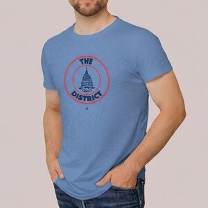 Bailiwick "THE DISTRICT" Capitol Seal T-Shirt - Light Blue - Size Large - Unisex